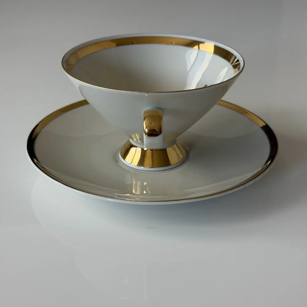 Vintage Mitterteich Bavaria Elegant Porcelain Tea Cup and Saucer Set